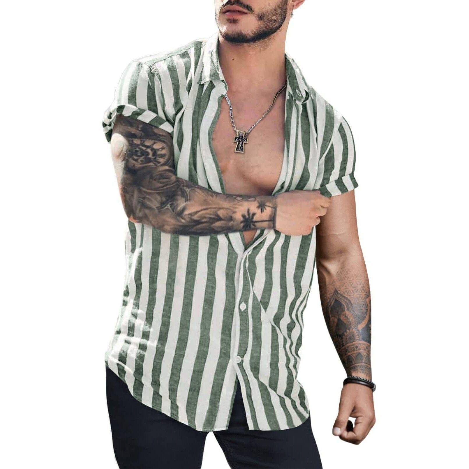 Leonardo button up T-shirt (Plus sizes) Verso Green M 