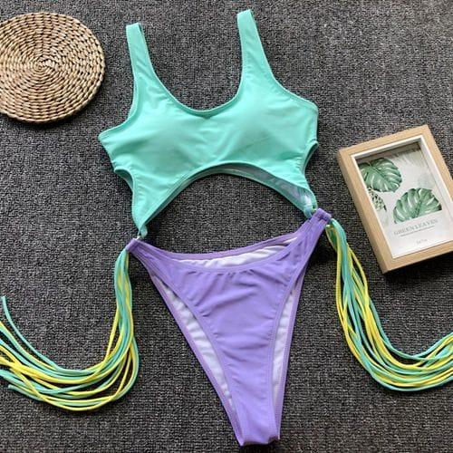 Madeline one piece swimsuit Verso Green & Purple S 