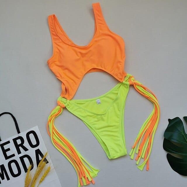 Madeline one piece swimsuit Verso Orange & Yellow S 