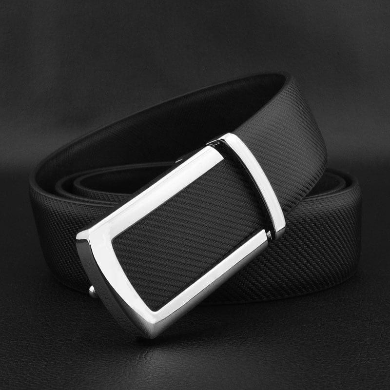 Mason belt Verso Black silver buckle 105CM 