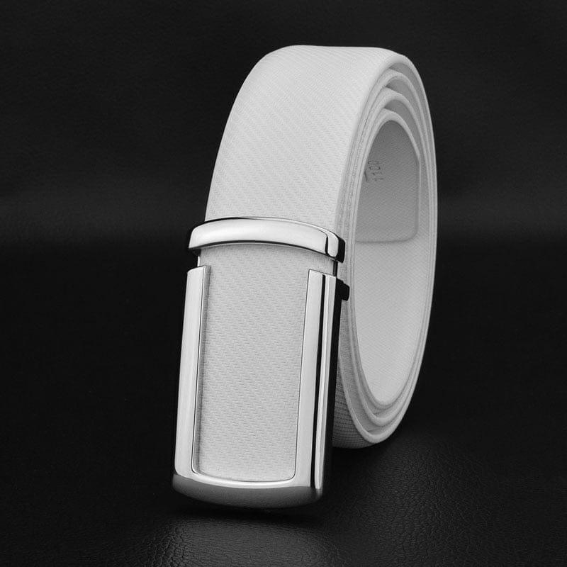 Mason belt Verso White silver buckle 105CM 