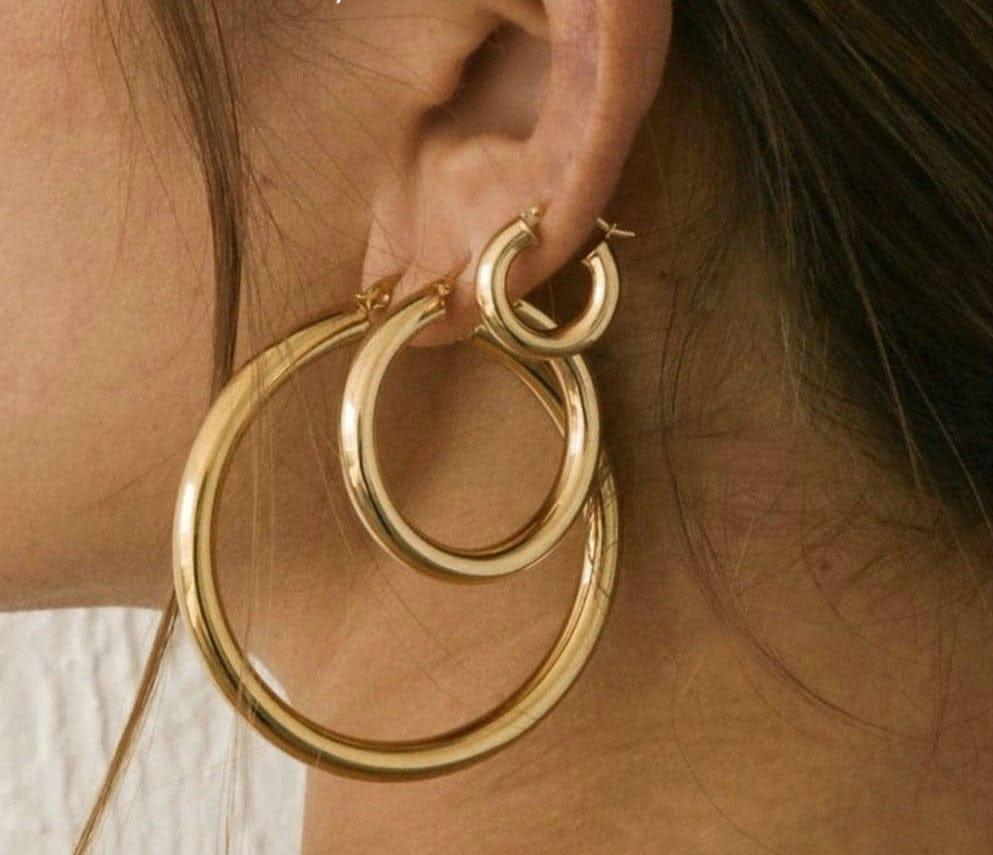 Mina stainless steel hoop earrings - VERSO QUALITY MATERIALS