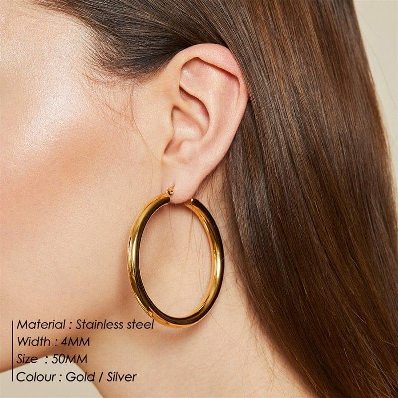 Mina stainless steel hoop earrings - VERSO QUALITY MATERIALS