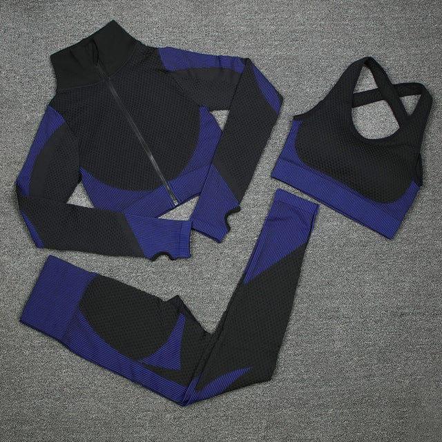 Monika gym & workout set Verso Blue 3PCS L 