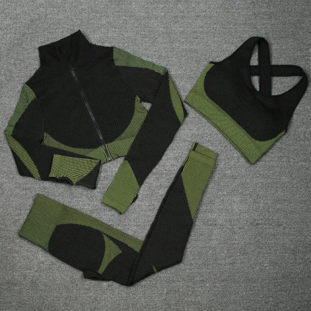 Monika gym & workout set Verso Green 3PCS L 