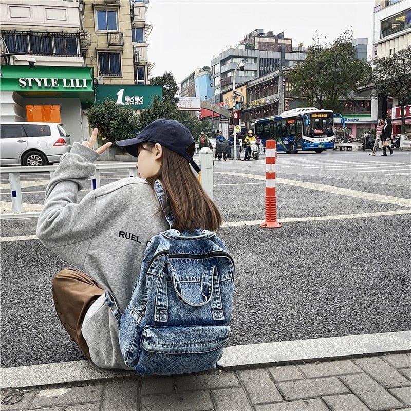 Penelope denim backpack - VERSO QUALITY MATERIALS