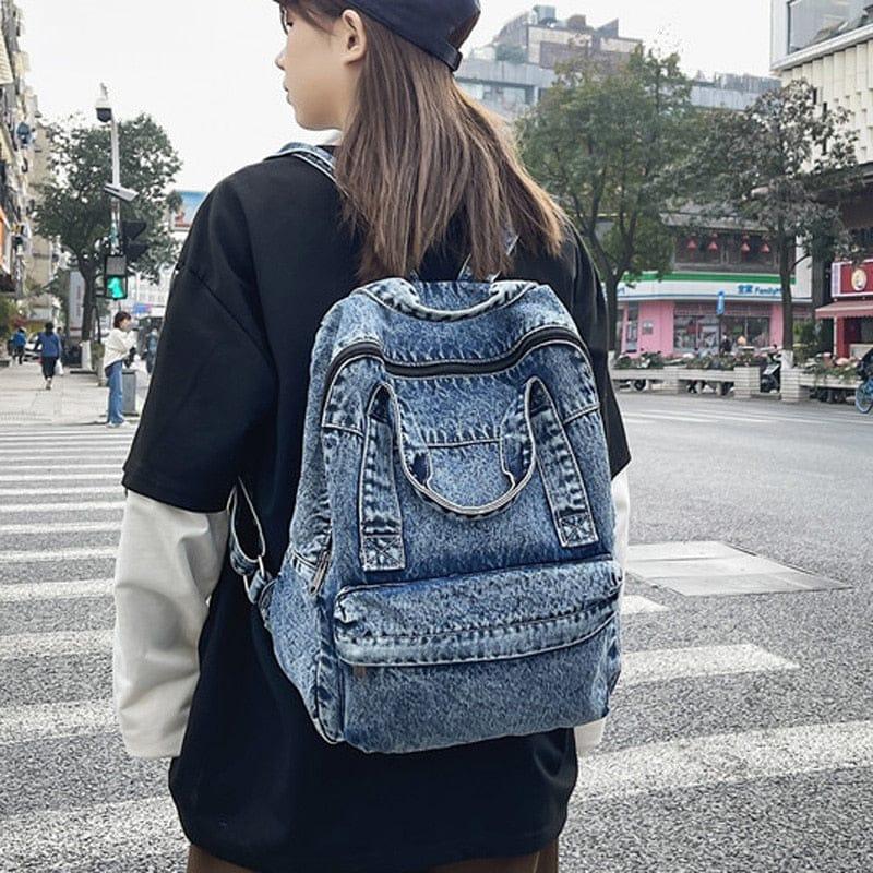 Penelope denim backpack - VERSO QUALITY MATERIALS