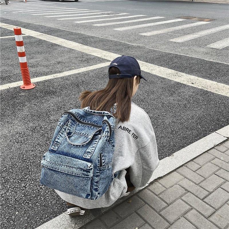 Penelope denim backpack - VERSO QUALITY MATERIALS