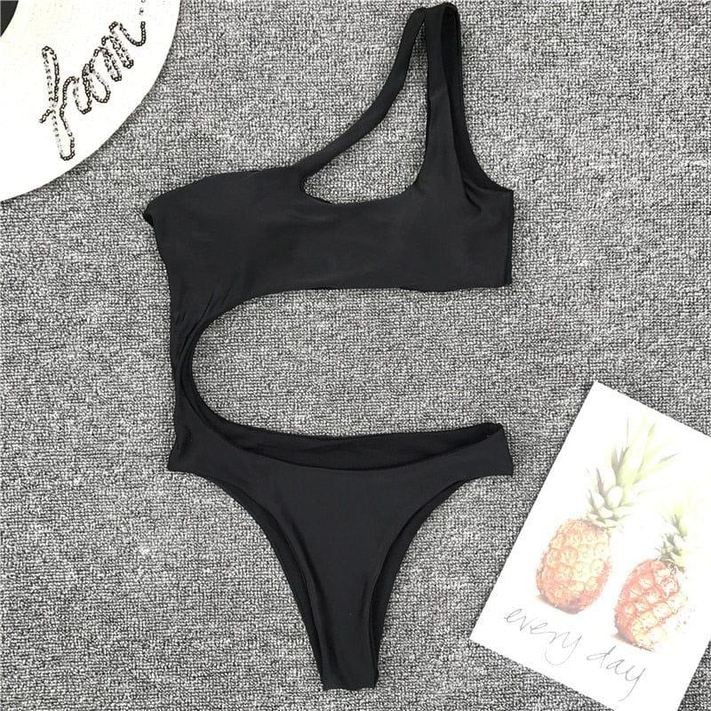 Sage one piece swimsuit Verso Black S 