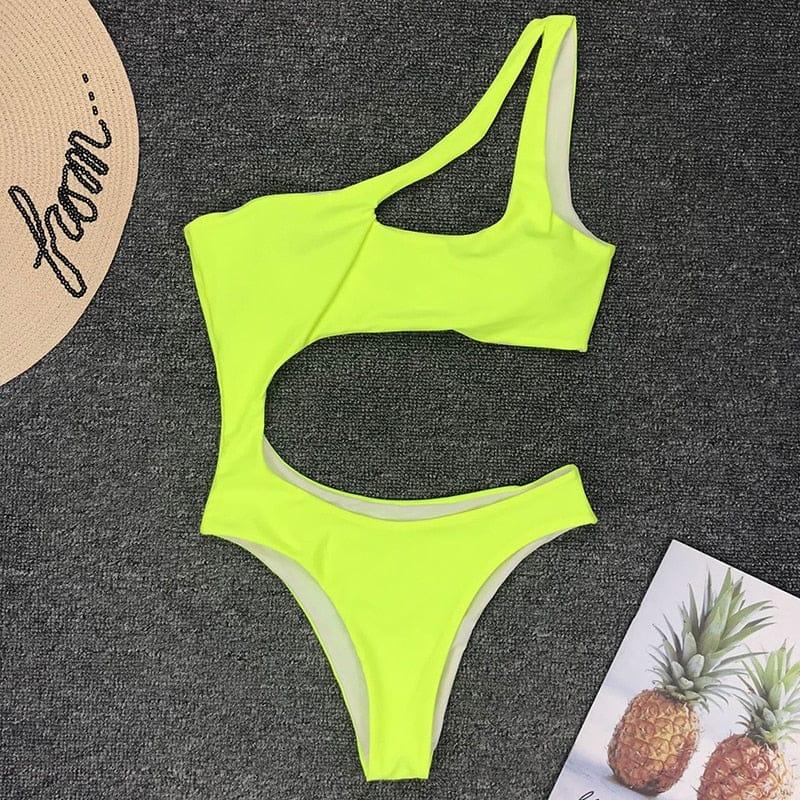 Sage one piece swimsuit Verso Neon yellow S 