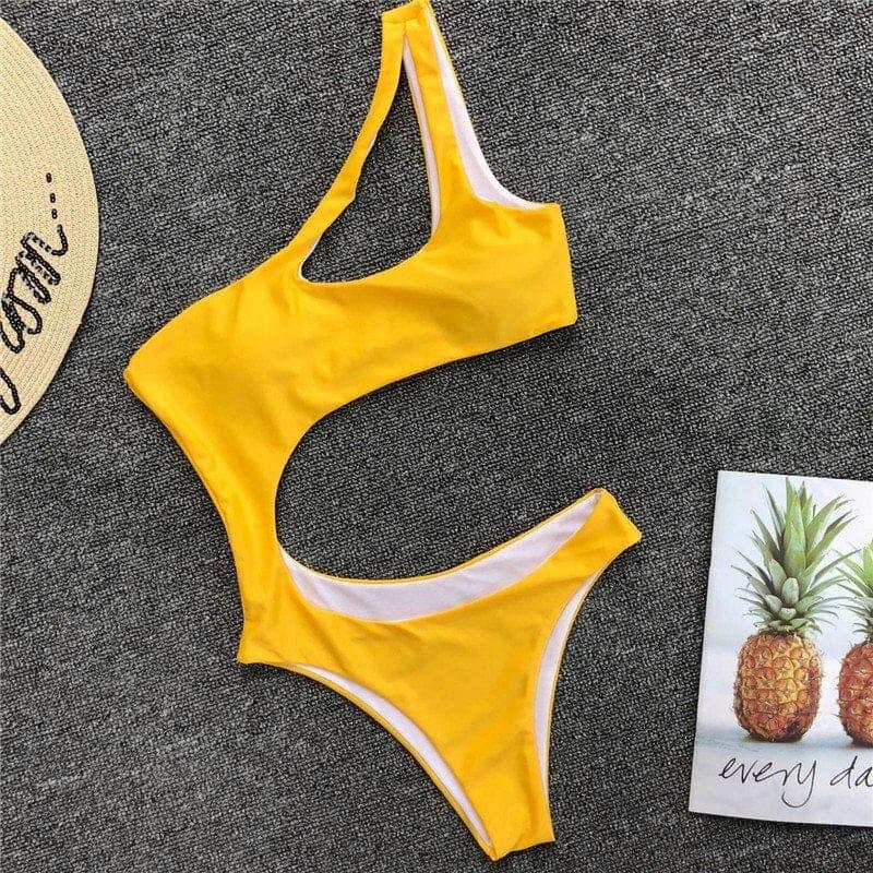 Sage one piece swimsuit Verso Yellow S 