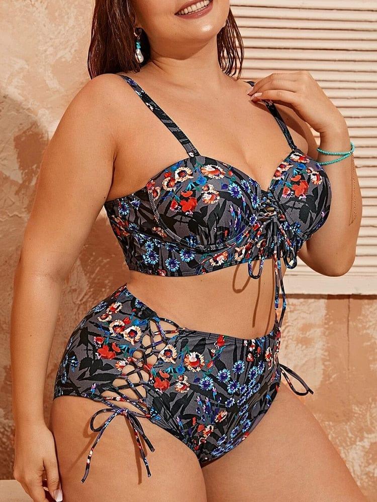 Scarlette high waist bikini swimsuit set (Plus sizes) - VERSO QUALITY MATERIALS