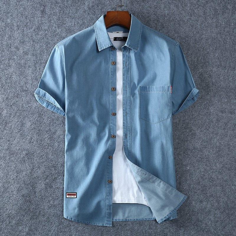 Tommy denim button up shirt (Plus sizes) - VERSO QUALITY MATERIALS