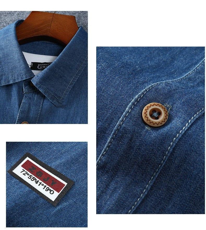 Tommy denim button up shirt (Plus sizes) - VERSO QUALITY MATERIALS